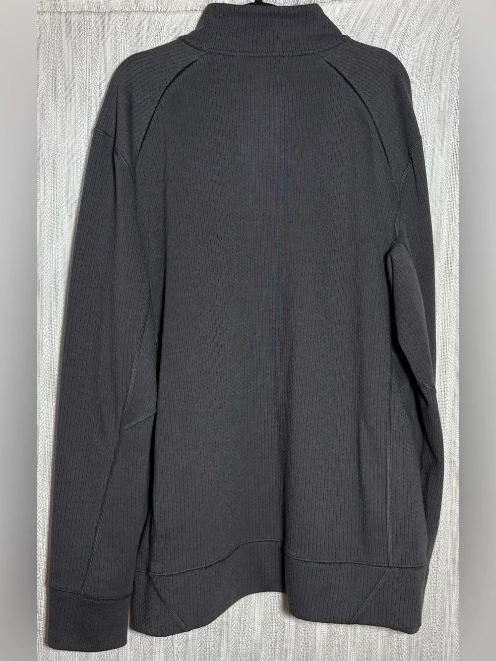 Duluth Trading Co Charcoal Half-Zip Pullover with Red Zippers